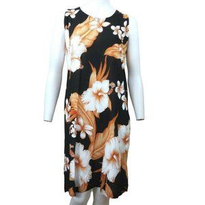 Vintage Unity Trading Hawaii Tank Dress Floral Plumeria Sleeveless New Old Stock